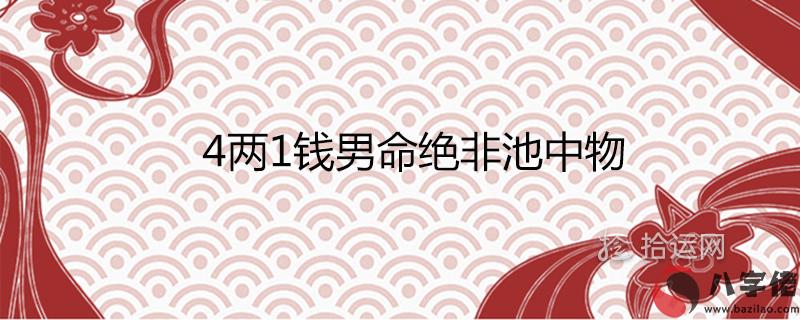 兩1錢男命絕非池中物是真的嗎